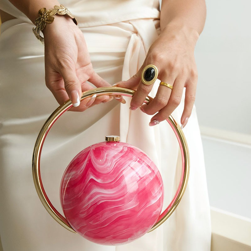 Mini Bag Evening Clutch - French Fairy Fluid Globe Evening Clutch