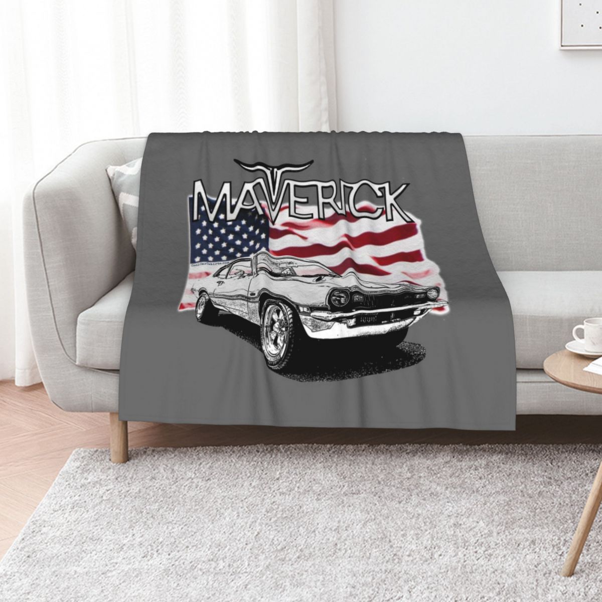 Luxury Bags Usa - Maverick USA Muscle Car Throw Blanket