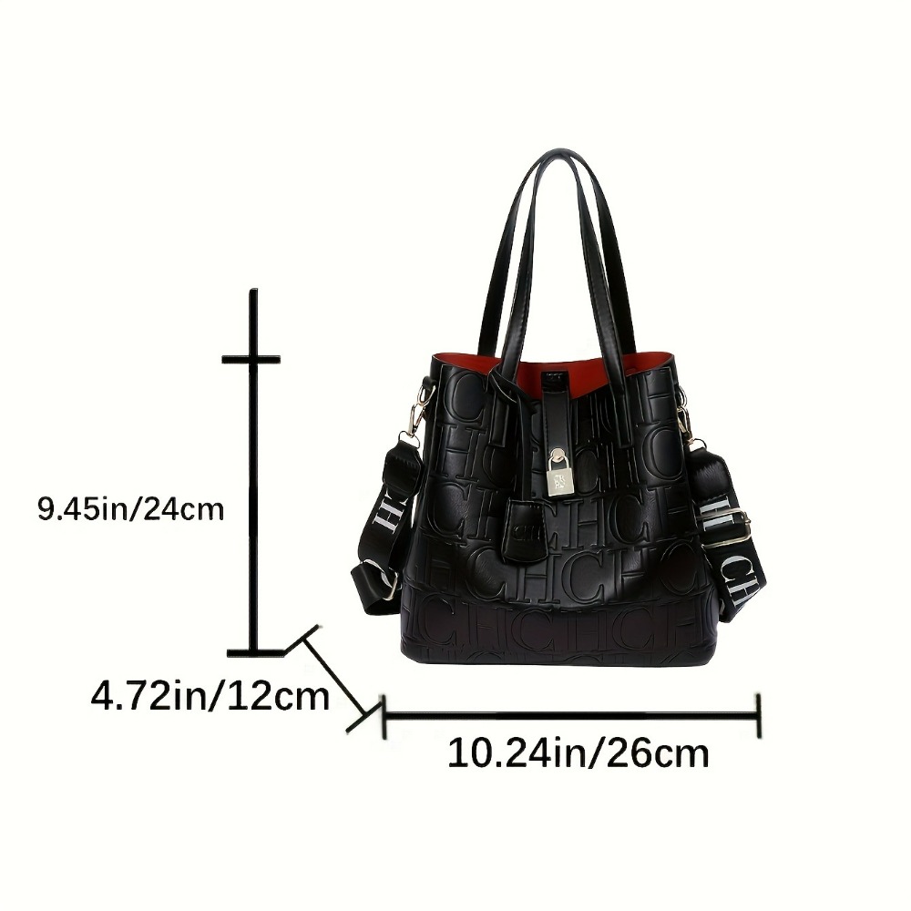New Trendy Letter‑Printed Wome - Bucket Bag Suede review and price